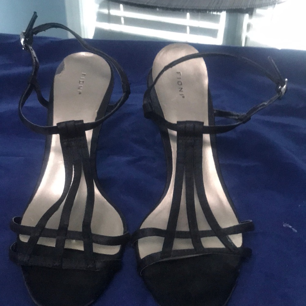 Fioni black strapping heels.